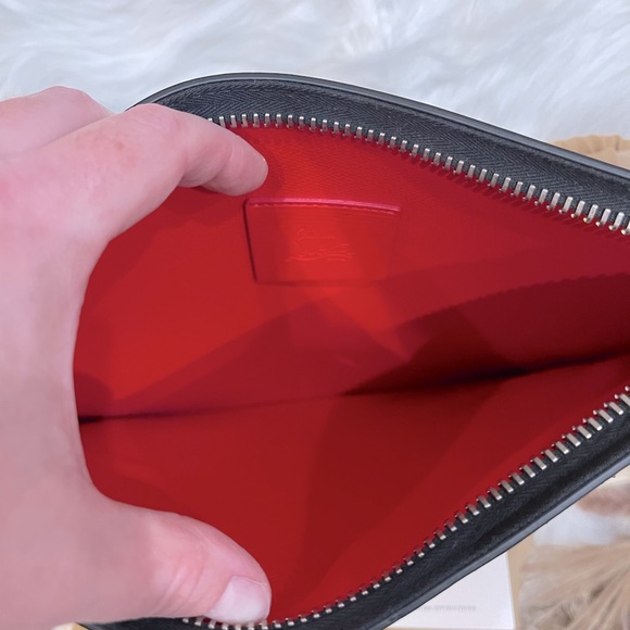 **SOLD** NWT CHRISTIAN LOUBOUTIN Black Spikes 'Pifpouch' Pouch - M039 - Picture 11 of 12